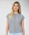 Raw Edge Sleeveless Cardigan