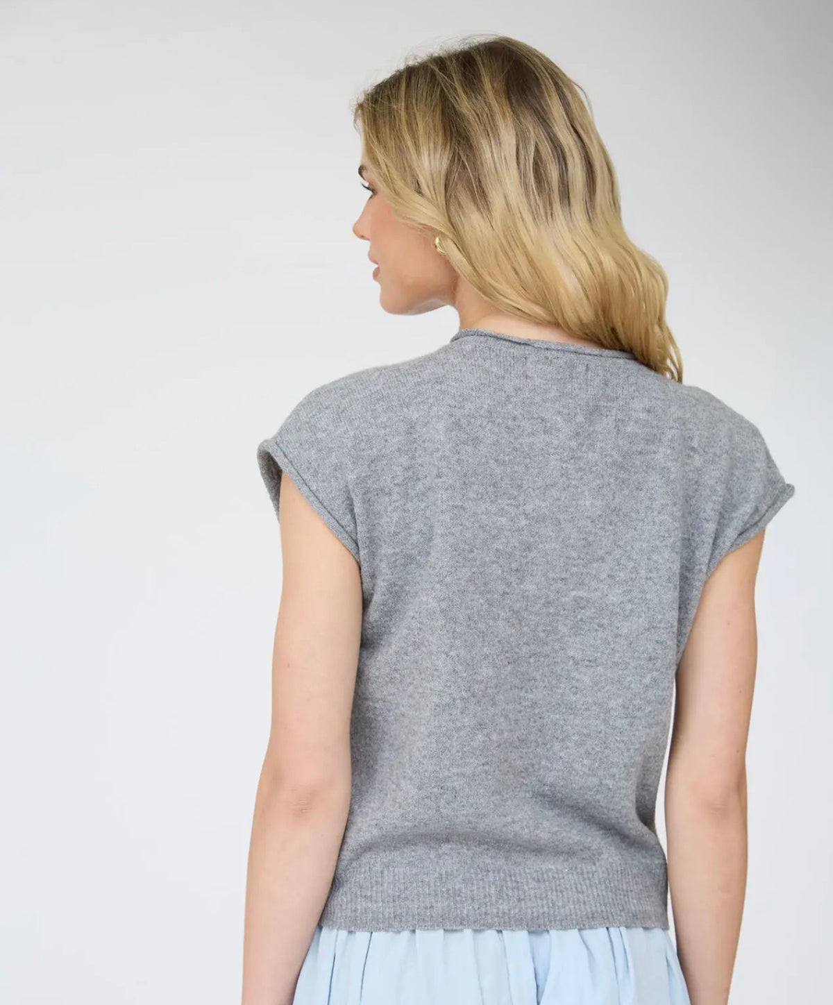 Raw Edge Sleeveless Cardigan