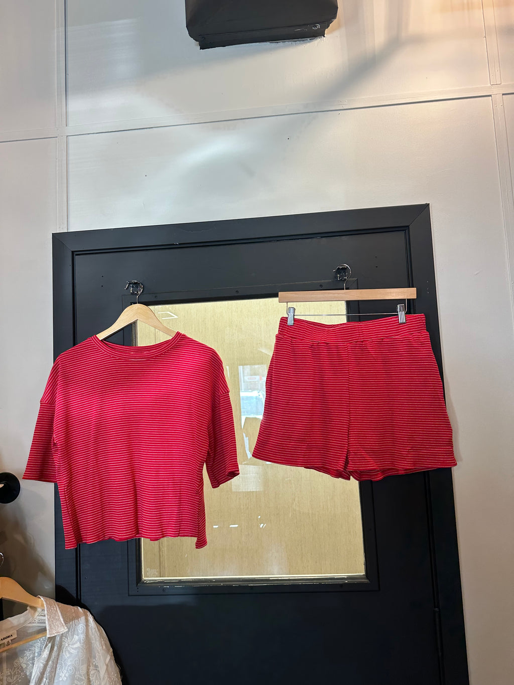 Red Stripped Knit Set
