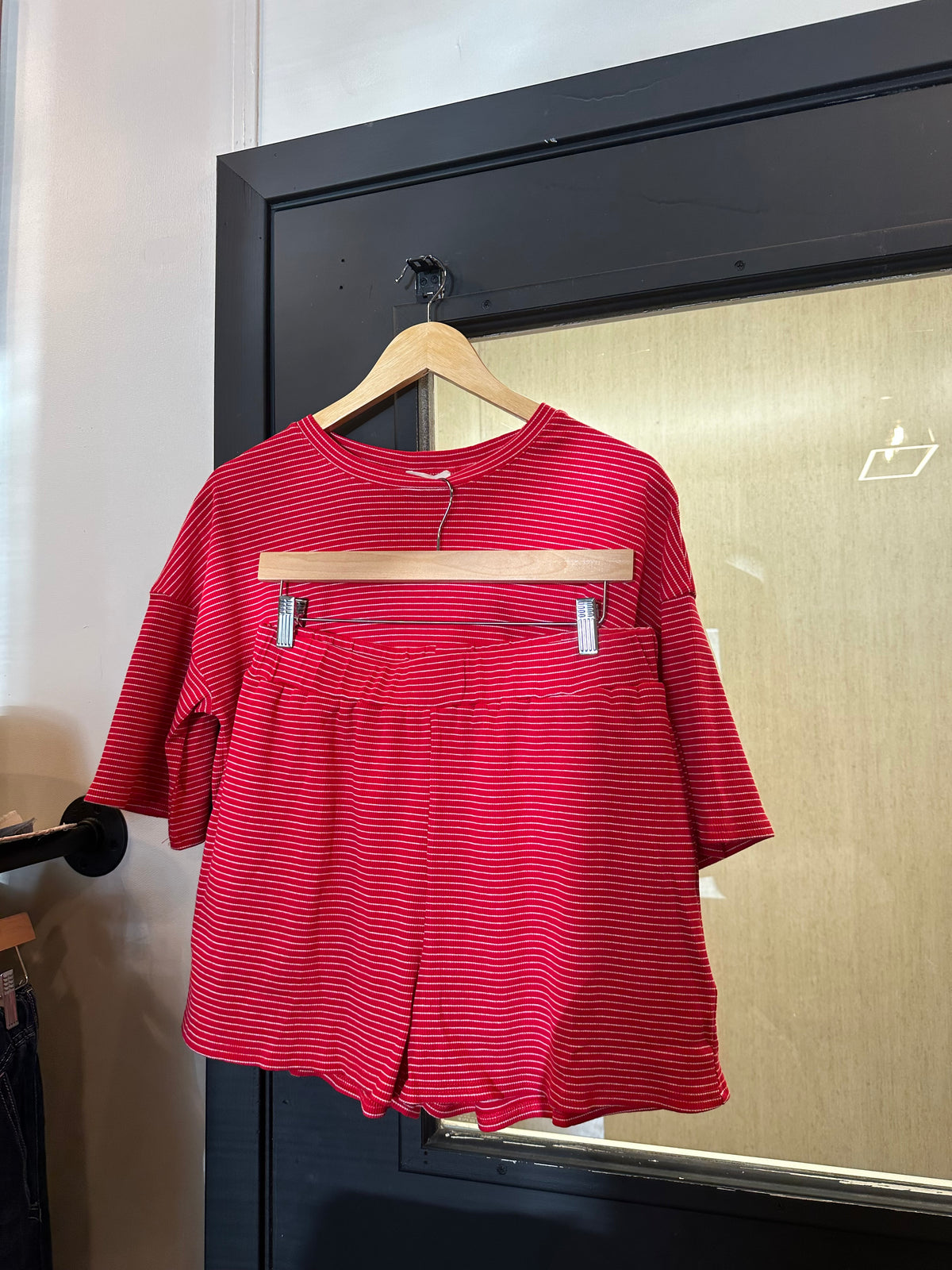 Red Stripped Knit Set